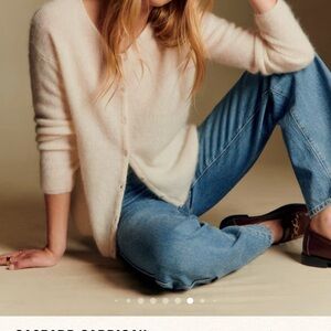 Sezane Gaspard Ecru Cardigan Sweater